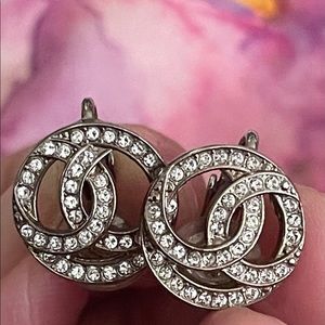 Chanel Round CC Crystal Earrings